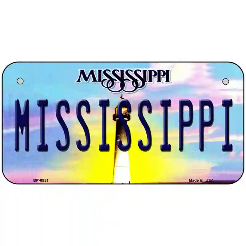 Mississippi Novelty Metal License Plate 6" x 3" (BP)