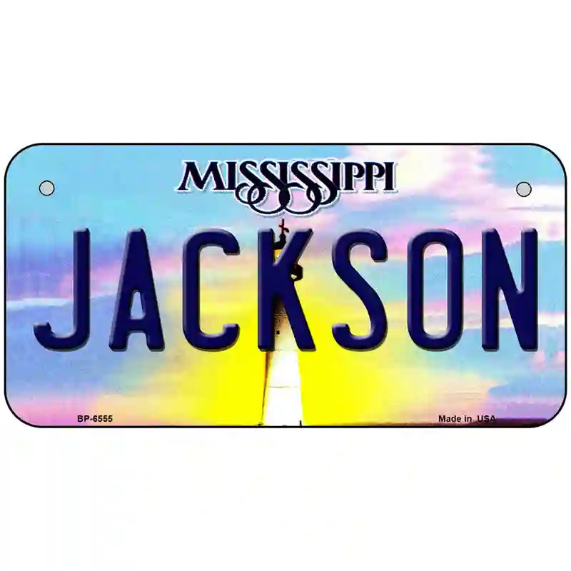 Jackson Mississippi Novelty Metal License Plate 6" x 3" (BP)