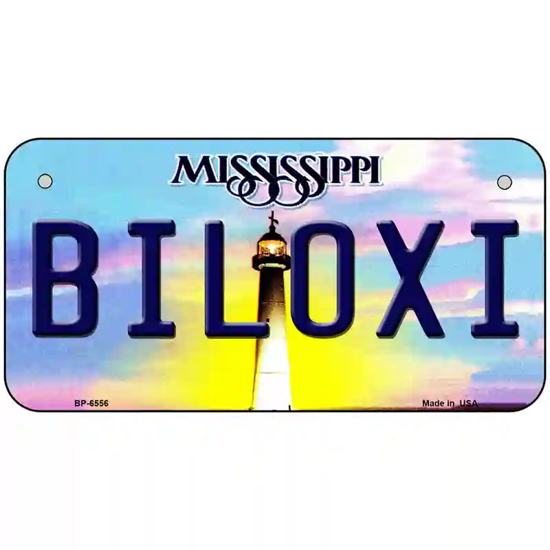 Biloxi Mississippi Novelty Metal License Plate 6" x 3" (BP)