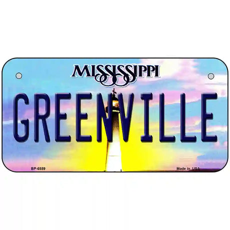 Greenville Mississippi Novelty Metal License Plate 6" x 3" (BP)