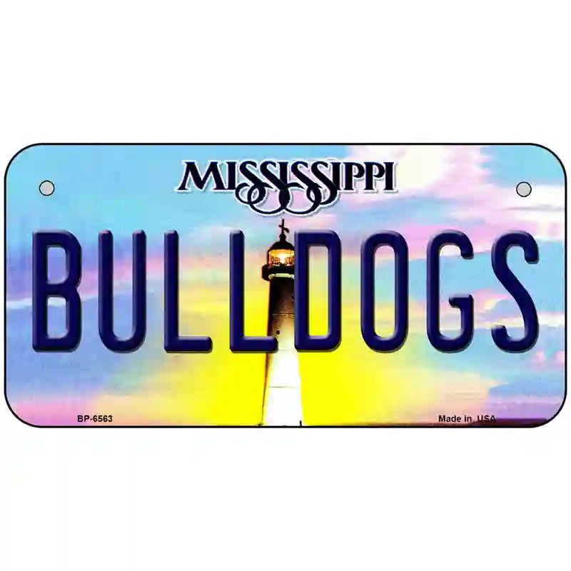 Bulldogs Mississippi Novelty Metal License Plate 6" x 3" (BP)