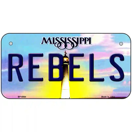 Rebels Mississippi Novelty Metal License Plate 6" x 3" (BP)