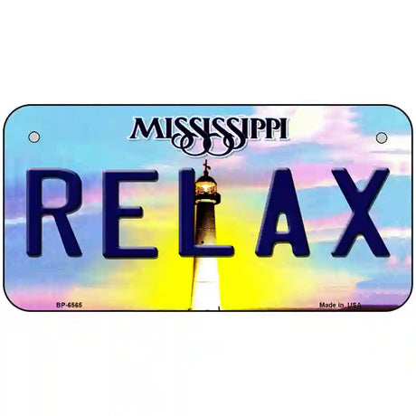 Relax Mississippi Novelty Metal License Plate 6" x 3" (BP)