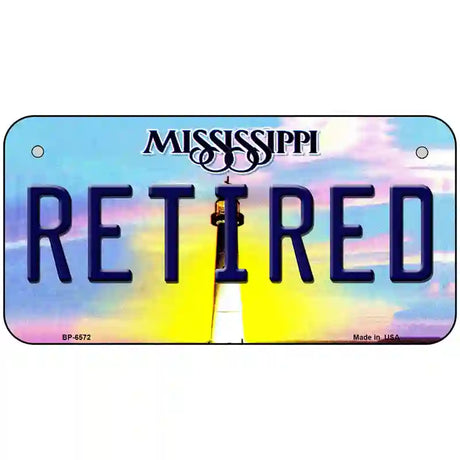 Retired Mississippi Novelty Metal License Plate 6" x 3" (BP)