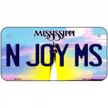 N Joy Mississippi Novelty Metal License Plate 6" x 3" (BP)