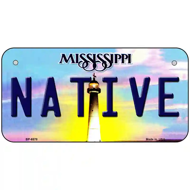 Native Mississippi Novelty Metal License Plate 6" x 3" (BP)