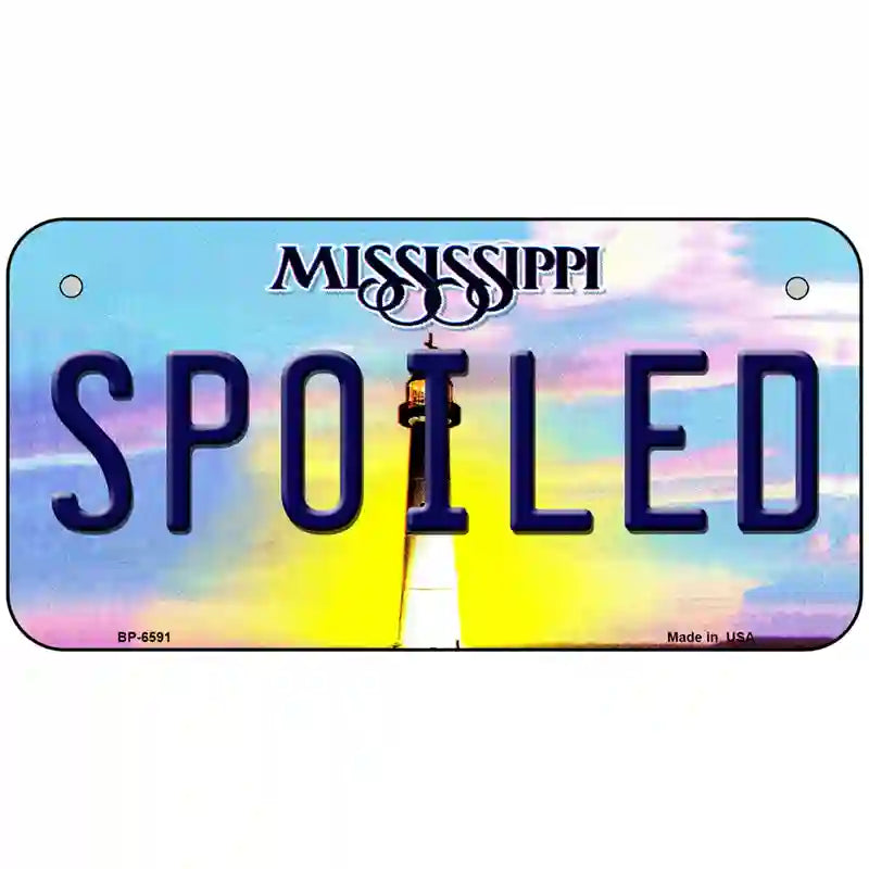 Spoiled Mississippi Novelty Metal License Plate 6" x 3" (BP)