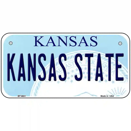 Kansas State Novelty Metal License Plate 6" x 3" (BP)