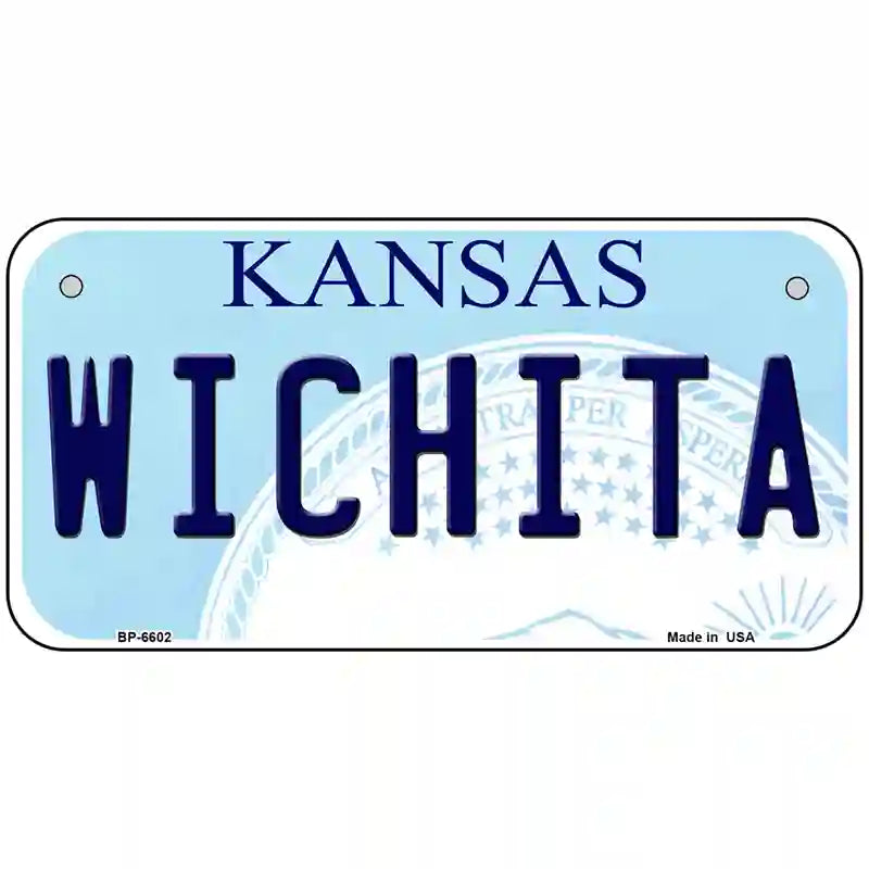 Wichita Kansas Novelty Metal License Plate 6" x 3" (BP)