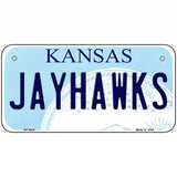 Jayhawks Kansas Novelty Metal License Plate 6" x 3" (BP)