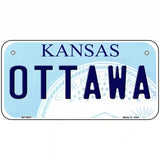 Ottawa Kansas Novelty Metal License Plate 6" x 3" (BP)