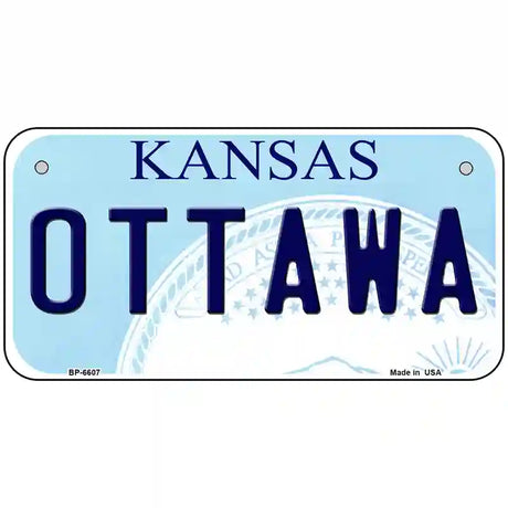 Ottawa Kansas Novelty Metal License Plate 6" x 3" (BP)