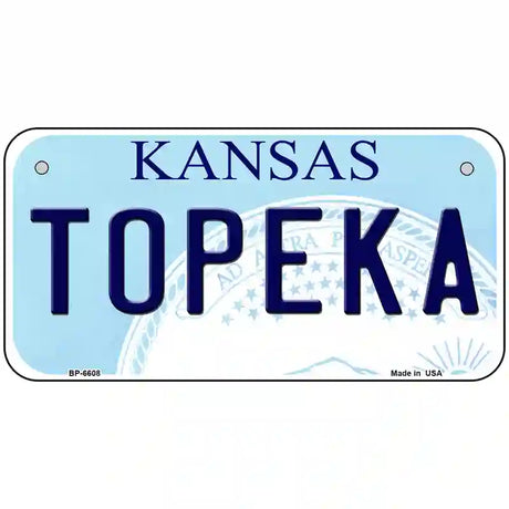 Topeka Kansas Novelty Metal License Plate 6" x 3" (BP)