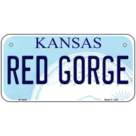 Red Gorge Kansas Novelty Metal License Plate 6" x 3" (BP)