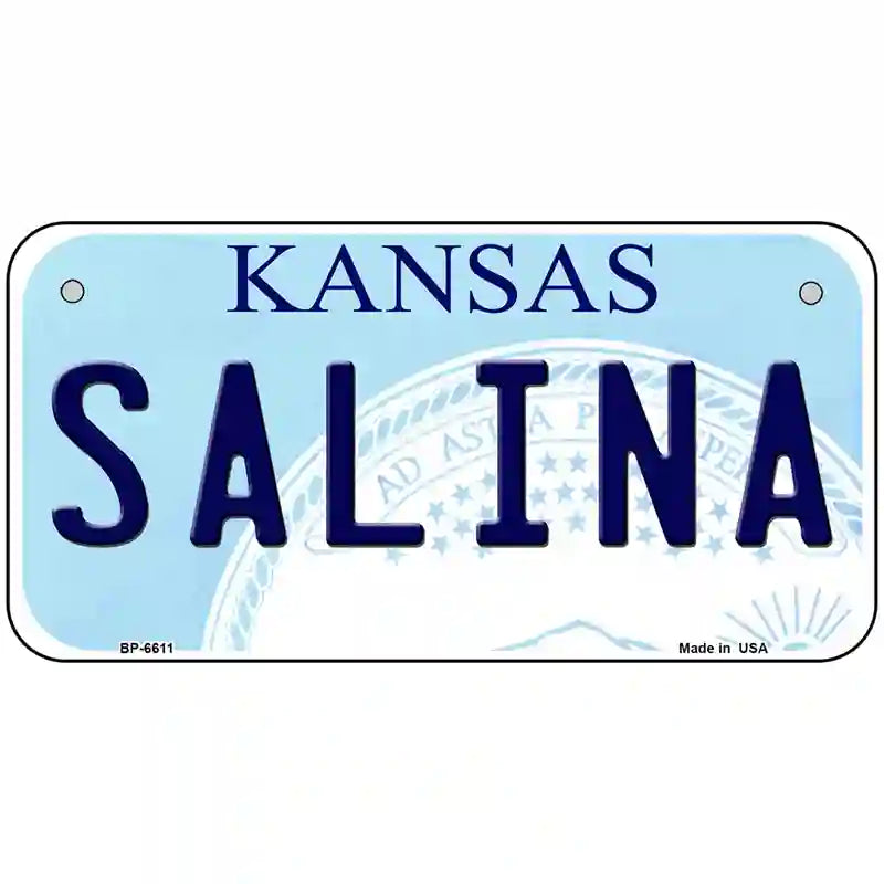 Salina Kansas Novelty Metal License Plate 6" x 3" (BP)