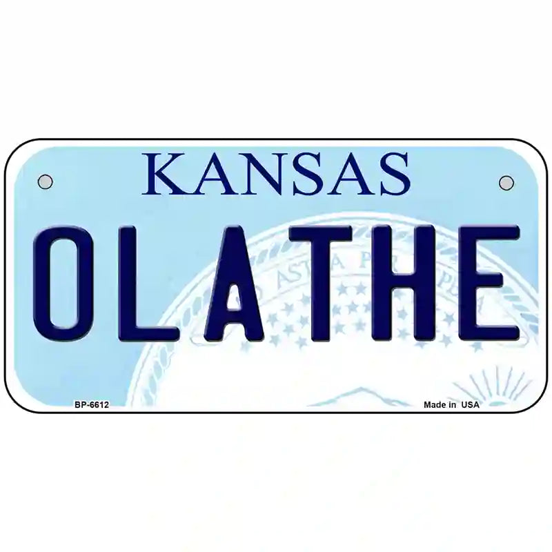 Olathe Kansas Novelty Metal License Plate 6" x 3" (BP)