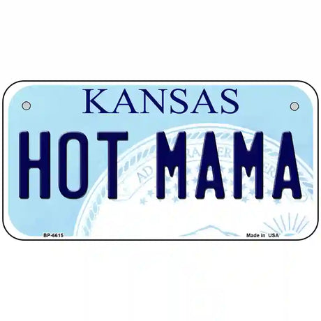 Hot Mama Kansas Novelty Metal License Plate 6" x 3" (BP)