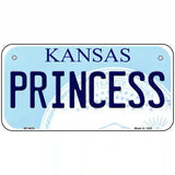 Princess Kansas Novelty Metal License Plate 6" x 3" (BP)