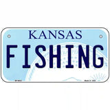 Fishing Kansas Novelty Metal License Plate 6" x 3" (BP)