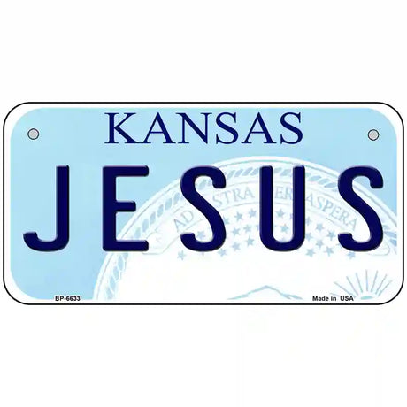 Jesus Kansas Novelty Metal License Plate 6" x 3" (BP)