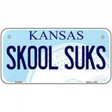 Skool Suks Kansas Novelty Metal License Plate 6" x 3" (BP)