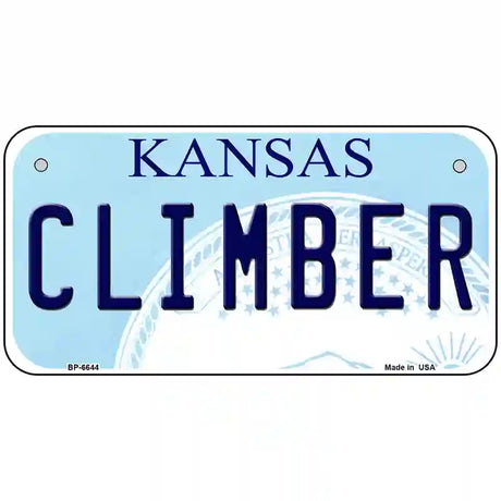 Climber Kansas Novelty Metal License Plate 6" x 3" (BP)