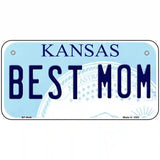 Best Mom Kansas Novelty Metal License Plate 6" x 3" (BP)