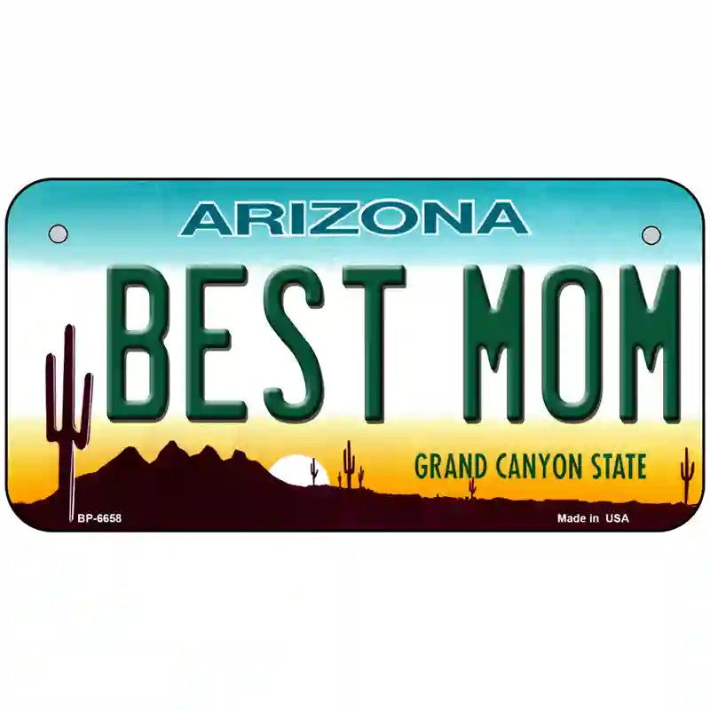 Best Mom Arizona Novelty Metal License Plate 6" x 3" (BP)