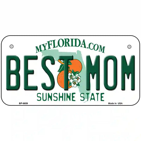 Best Mom Florida Novelty Metal License Plate 6" x 3" (BP)