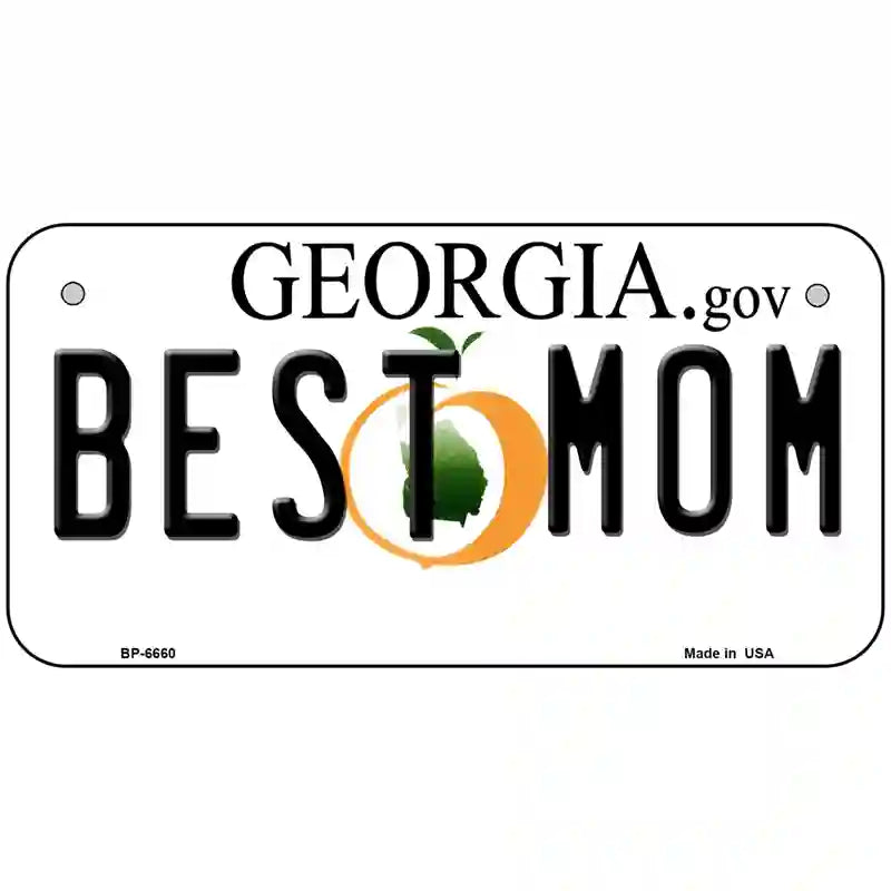 Best Mom Georgia Novelty Metal License Plate 6" x 3" (BP)