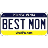 Best Mom Pennsylvania State Novelty Metal License Plate 6" x 3" (BP)