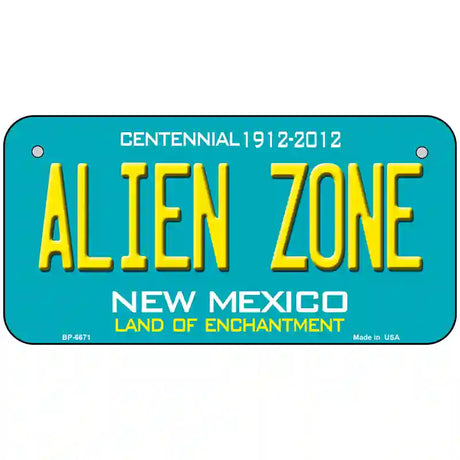 Alien Zone New Mexico State Novelty Metal License Plate 6" x 3" (BP)