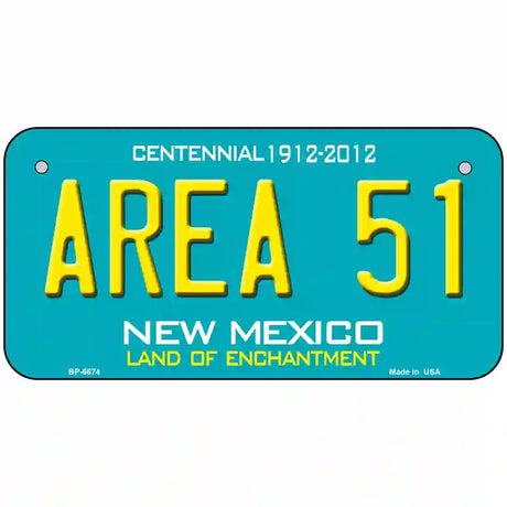 Area 51 New Mexico Novelty Metal License Plate 6" x 3" (BP)