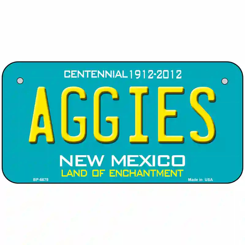 Aggies New Mexico Novelty Metal License Plate 6" x 3" (BP)