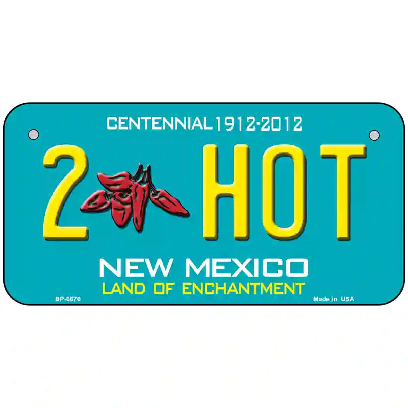 2 Hot New Mexico Novelty Metal License Plate 6" x 3" (BP)