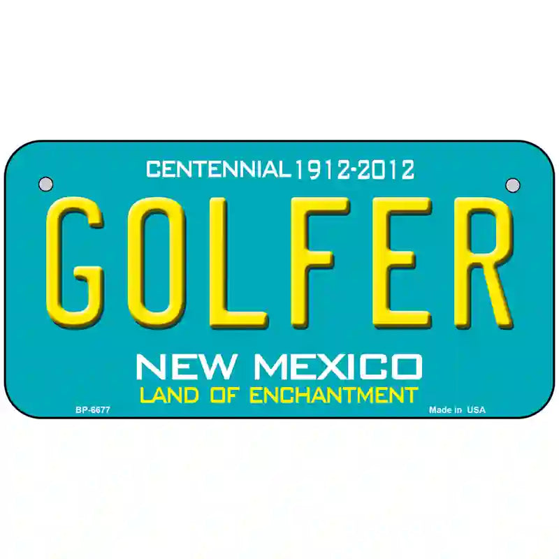 Golfer New Mexico Novelty Metal License Plate 6" x 3" (BP)