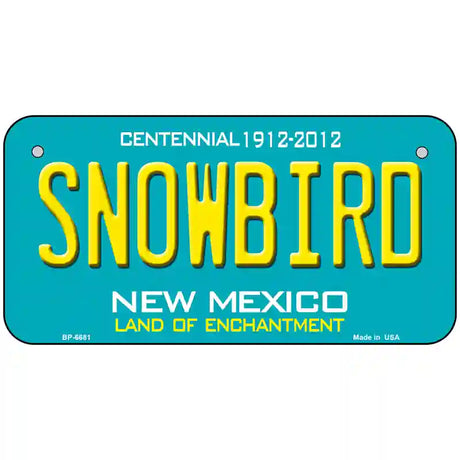 Snowbird New Mexico Novelty Metal License Plate 6" x 3" (BP)