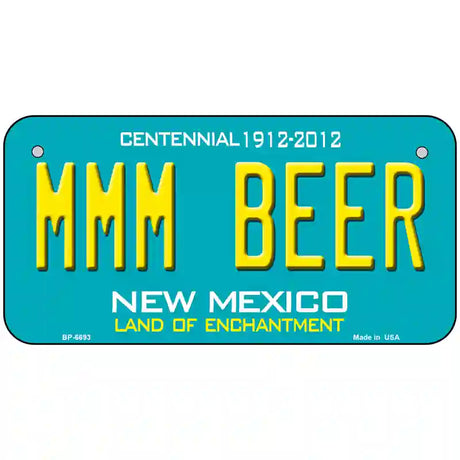 MMM Beer New Mexico Novelty Metal License Plate 6" x 3" (BP)