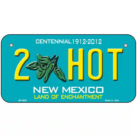 2 Hot Green New Mexico Novelty Metal License Plate 6" x 3" (BP)