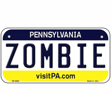 Zombie Pennsylvania State Novelty Metal License Plate 6" x 3" (BP)