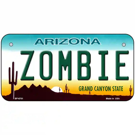 Zombie Arizona Novelty Metal License Plate 6" x 3" (BP)