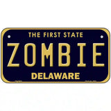 Zombie Delaware Novelty Metal License Plate 6" x 3" (BP)