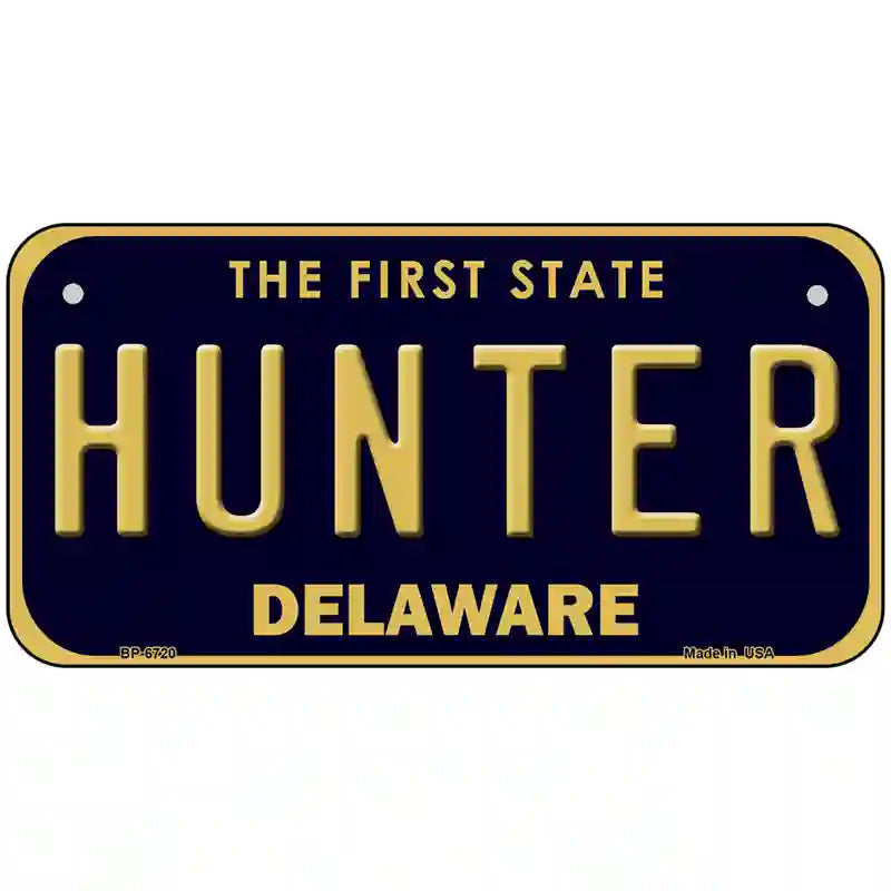 Hunter Delaware Novelty Metal License Plate 6" x 3" (BP)