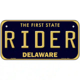 Rider Delaware Novelty Metal License Plate 6" x 3" (BP)