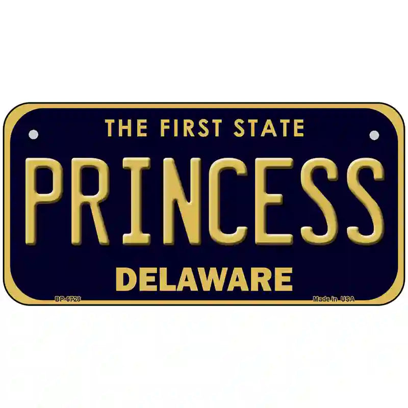 Princess Delaware Novelty Metal License Plate 6" x 3" (BP)