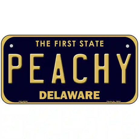 Peachy Delaware Novelty Metal License Plate 6" x 3" (BP)