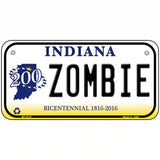 Zombie Indiana Novelty Metal License Plate 6" x 3" (BP)