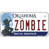 Zombie Oklahoma Novelty Metal License Plate 6" x 3" (BP)