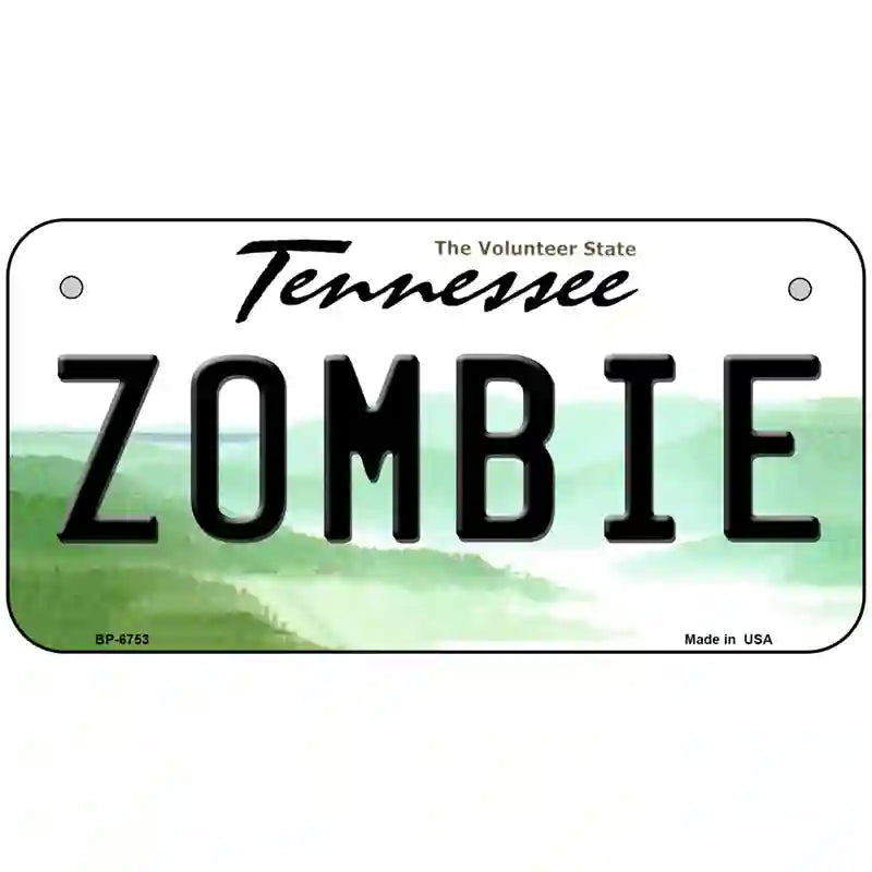 Zombie Tennessee Novelty Metal License Plate 6" x 3" (BP)