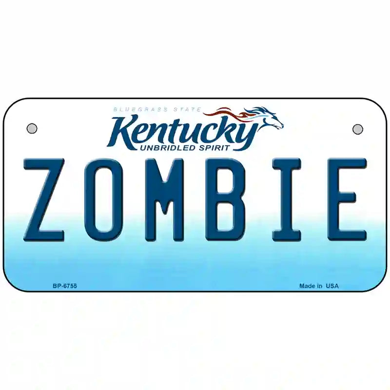 Zombie Kentucky Novelty Metal License Plate 6" x 3" (BP)